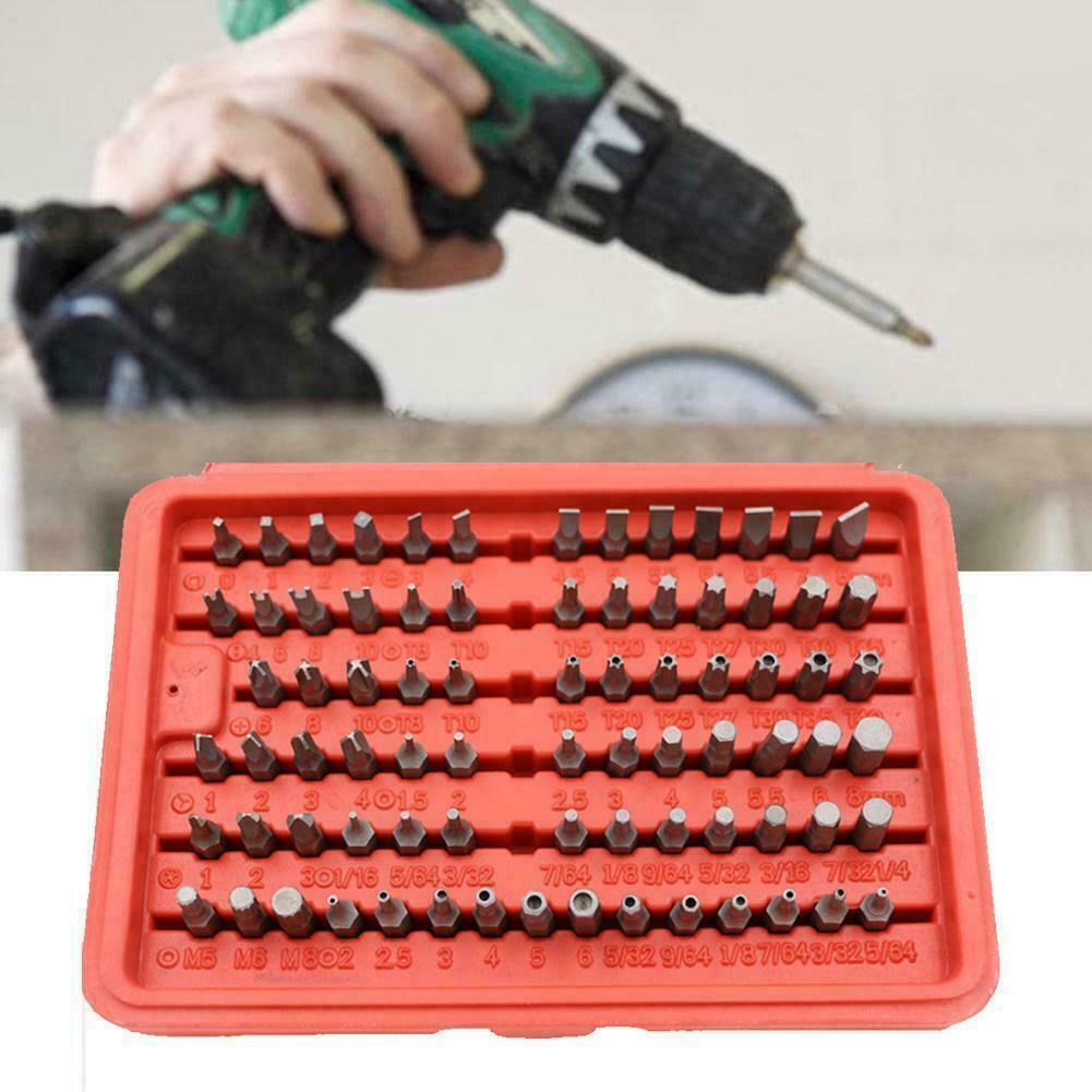 100PC 25MM Security Bit Set Drill Star Hex Spanner Torx Magnetic Screwdriver PH2