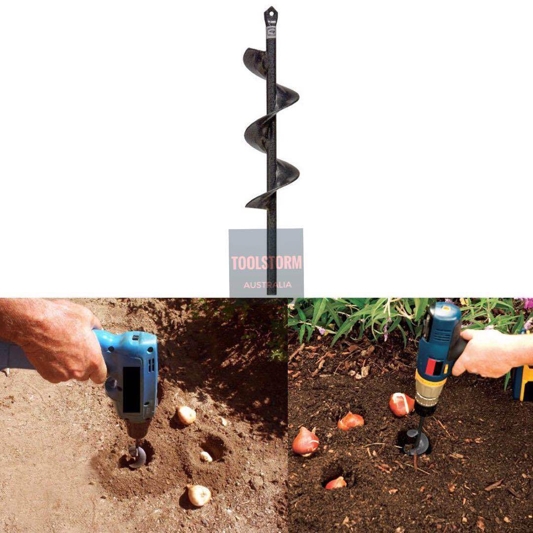 Small Garden Auger Planter Ø50mm x 380mm Post Hole Digger Attache to Power Drill