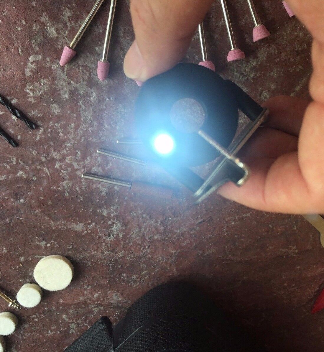 CORDLESS ROTARY TOOL 48PC MINI GRINDER SANDER POLISHER CUTTER DRILL LED LIGHT