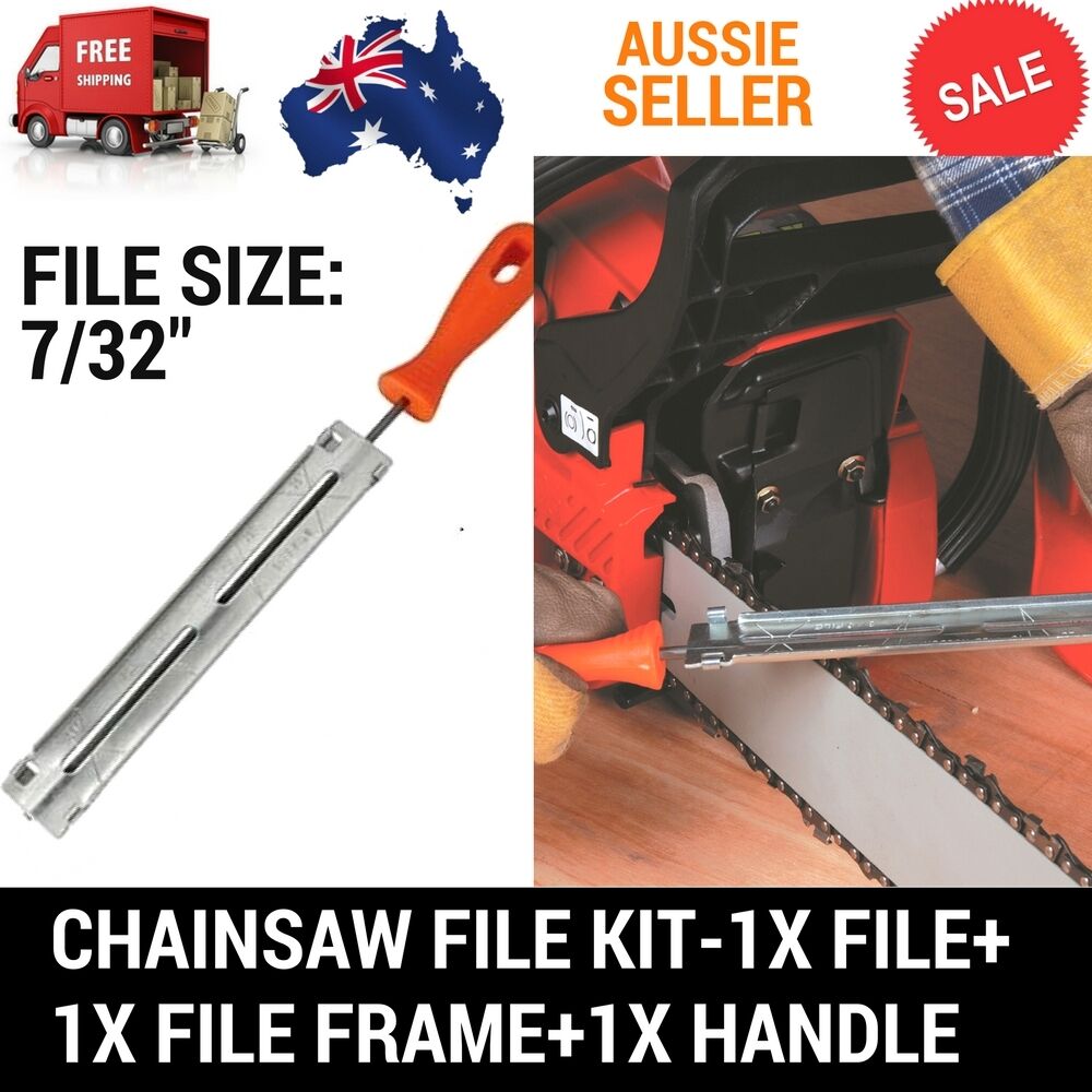 CHAINSAW CHAIN SHARPENING KIT WITH 7/32" (5.5MM) ROUND FILE WITH GUIDE & HANDLE