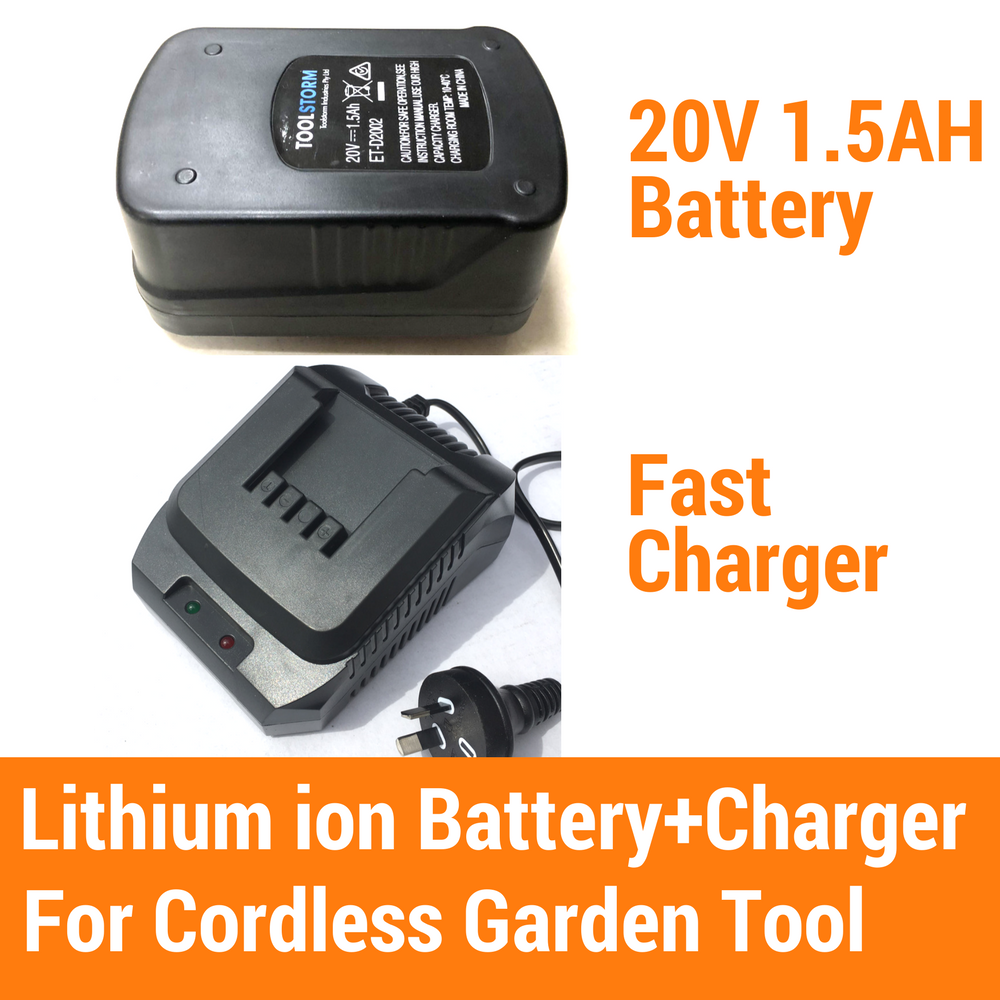 20V Lithium-Ion Battery Spare+Fast Charger for ADVWIN garden Chainsaw