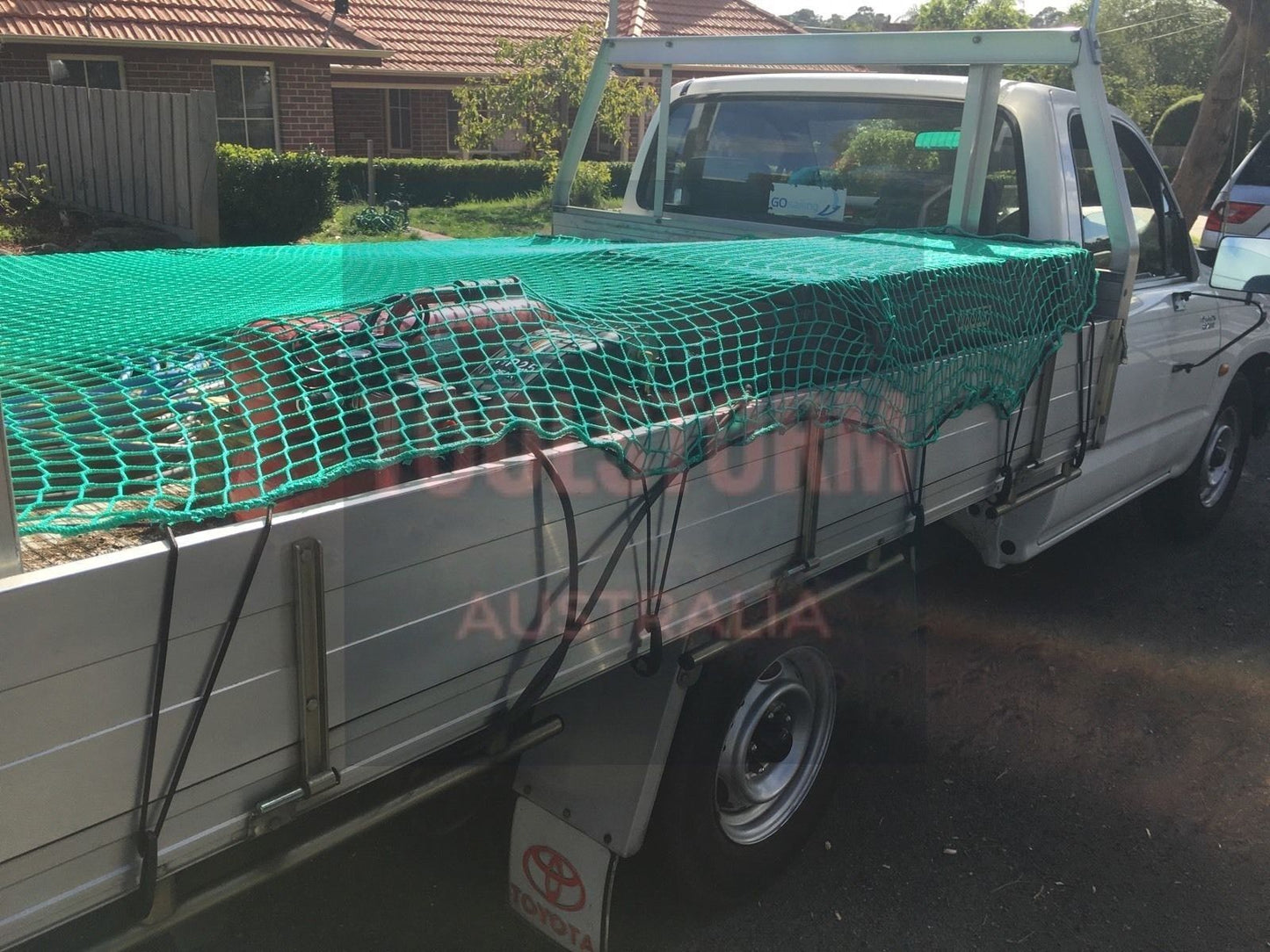 2X CARGO NET 2X3 UTE TRAILER TRUCK 2MX3M NYLON 35MM MESH BUNGEE CORD 15PC HOOK
