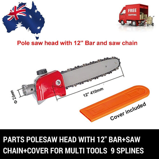 9 T POLESAW POLE SAW HEAD REPLACEMENT W/BAR CHAINSAW COVER BRUSHCUTTER CHAIN SAW