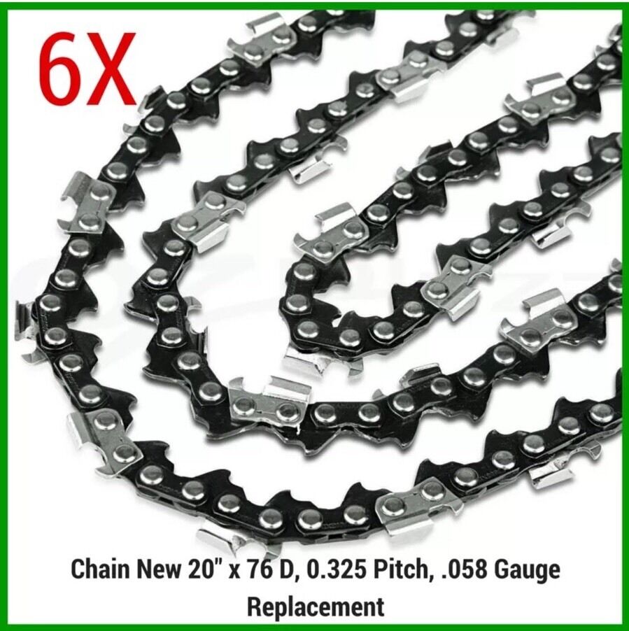 NEW20'' BAR AND 6 CHAINS For Full Boar 508mm 20” 53cc Petrol Chainsaw FBPC-5320