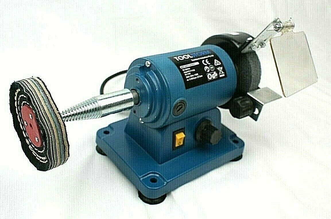 3" 150W Mini Bench Grinder Polisher With TOOLSTORM 3" Metal Polishing Kit