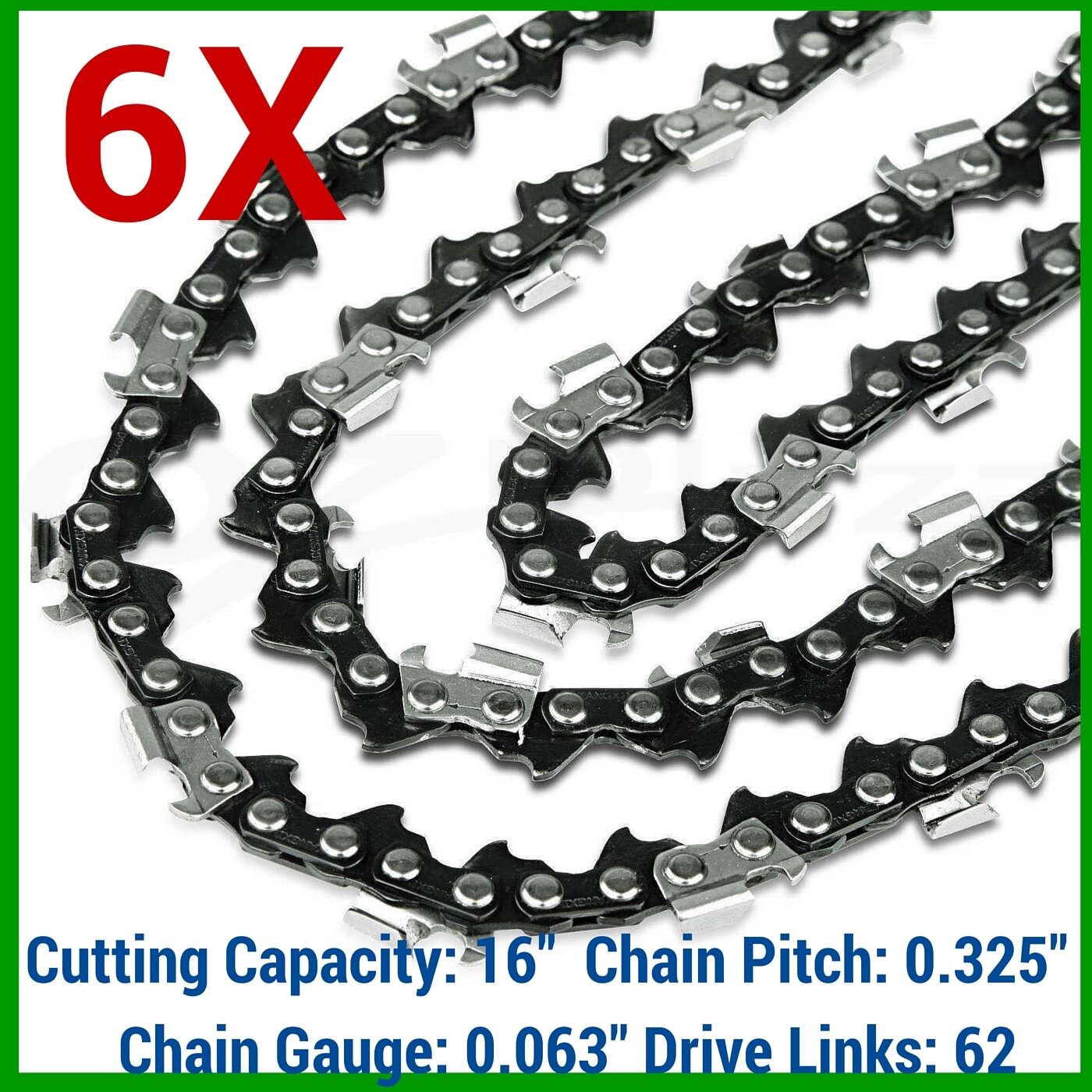 6X CHAINSAW CHAINS 325 063 62DL FOR STIHL 16" BAR MS210 MS230 MS250 MS200