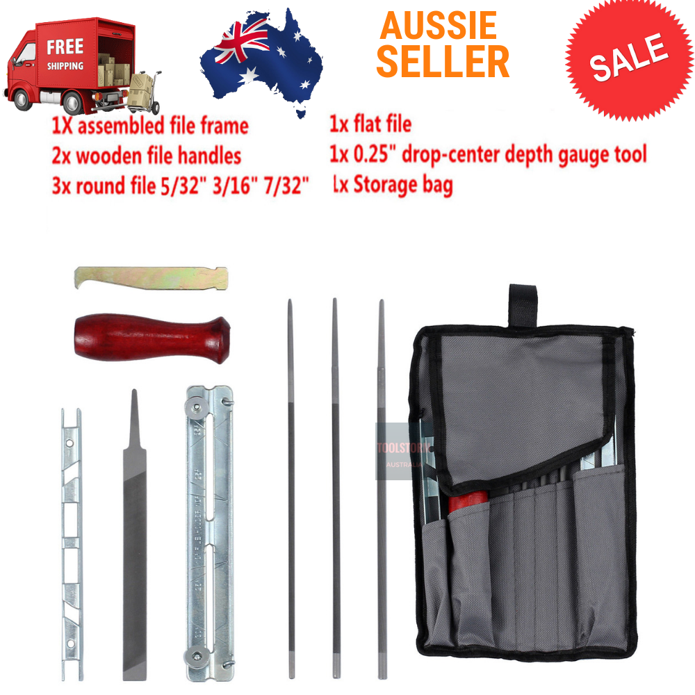 Chain Saw Sharpening Files Guide Kit Flat File Drop Center Depth Gauge Tool