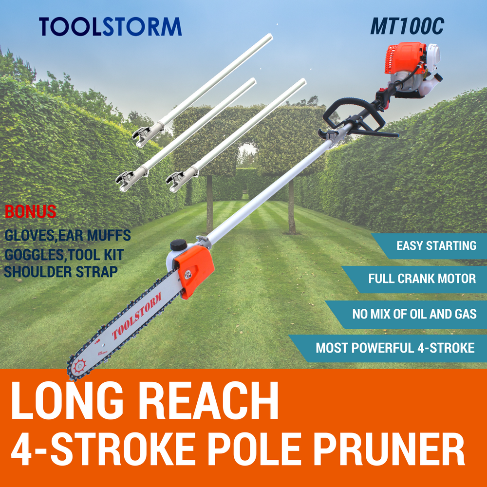 4-STROKE Pole Chainsaw Petrol Chain Saw Brush Cutter Brushcutter Tree Pruner