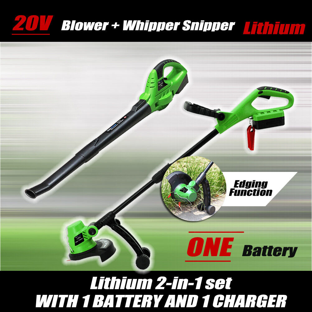 20V Lithium Cordless Garden Leaf Blower Grass Snipper Brushcutter Hedge Trimmer