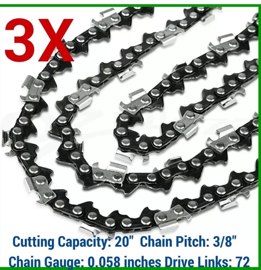 20" BAR+3 CHAIN COMBO HUSQVARNA CHAINSAW 3/8 058 72DL 65,266,372,394,395XP,365
