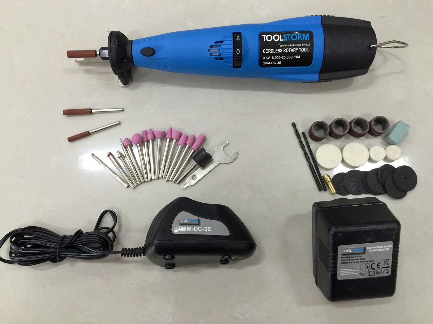 CORDLESS ROTARY TOOL 48PC MINI GRINDER SANDER POLISHER CUTTER DRILL LED LIGHT