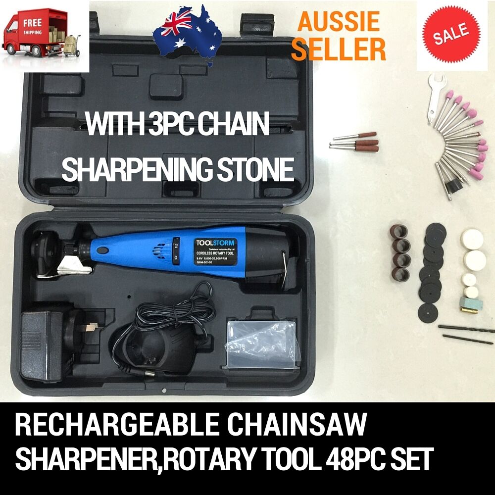 CORDLESS CHAINSAW CHAIN GRINDER SHARPENER ROTARY TOOL 48PC& STUMP VISE HUSQVARNA