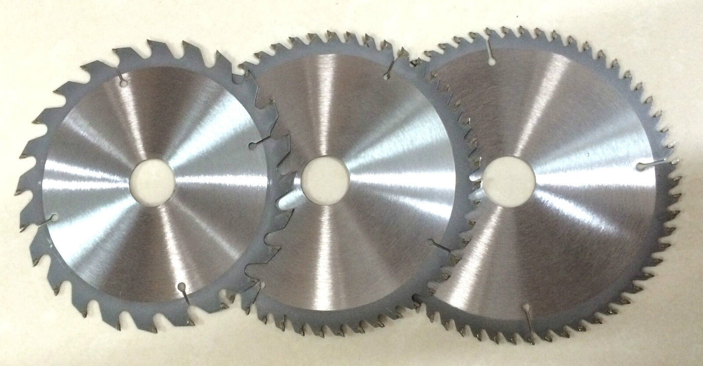 3PC TCT Drop Saw/Compound Mitre Saw Blade 210mm 24T,48T,60T Bore 30/25.4/16/10