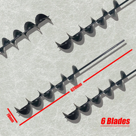 Garden Auger Power Earth Post Hole Digger Planter Drill Bit Ø78mm x620mm 6 Blade