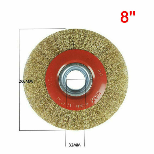 Brass Plated Steel Wire Brush Wheel 8″ 200mm Fit AEG Bench Grinder ABG5520