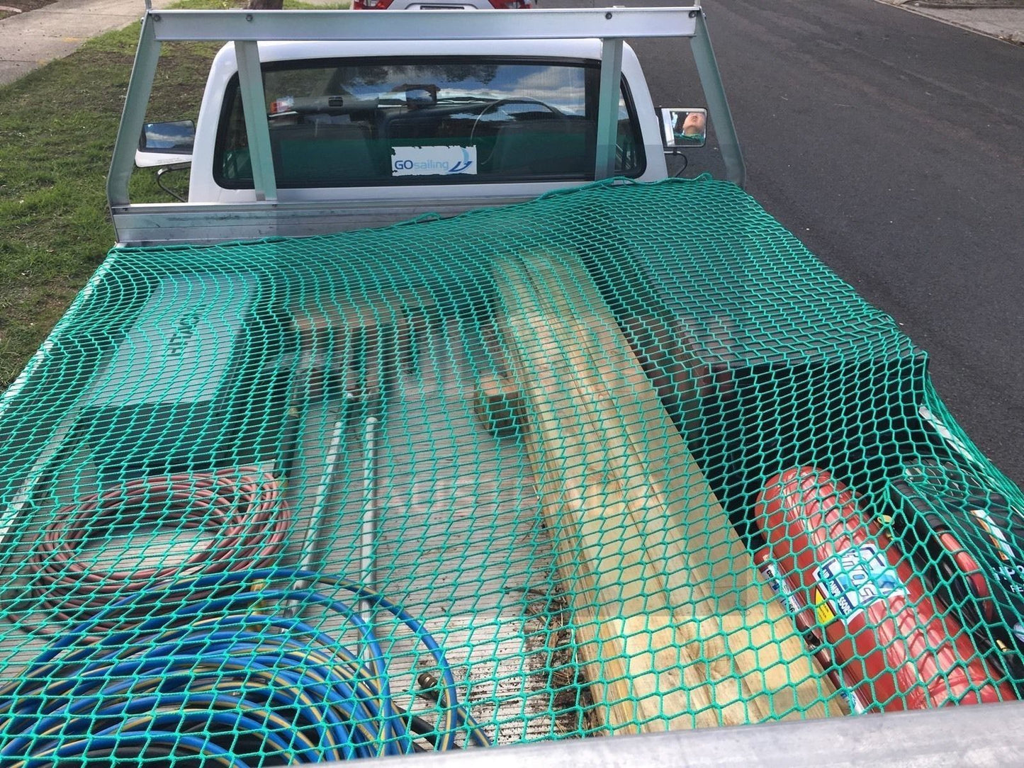 2X CARGO NET 2X3 UTE TRAILER TRUCK 2MX3M NYLON 35MM MESH BUNGEE CORD 15PC HOOK