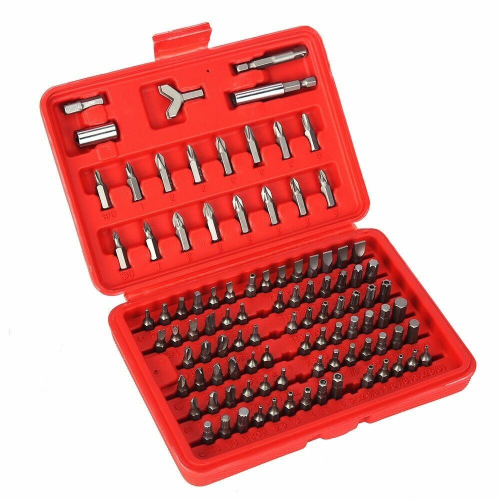 100pc Security Bit Set | Metric & SAE Tamper Proof Torx Star Hex Key S ...